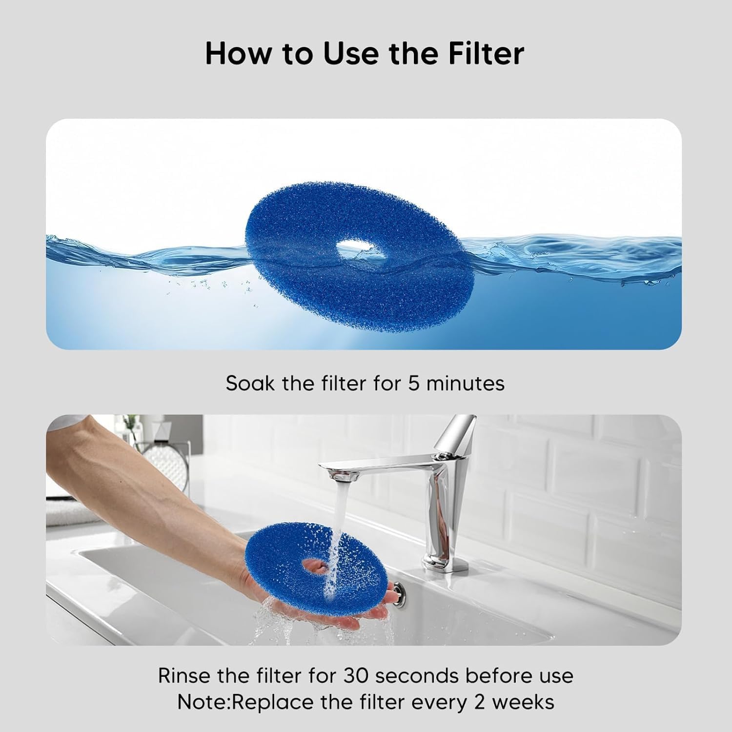 4 Columnar Core Filter & 10 Primary Filter Cotton & 10 Foam Fiter for W03 & W03 Lite Ceramic Cat Fountain - Image 3