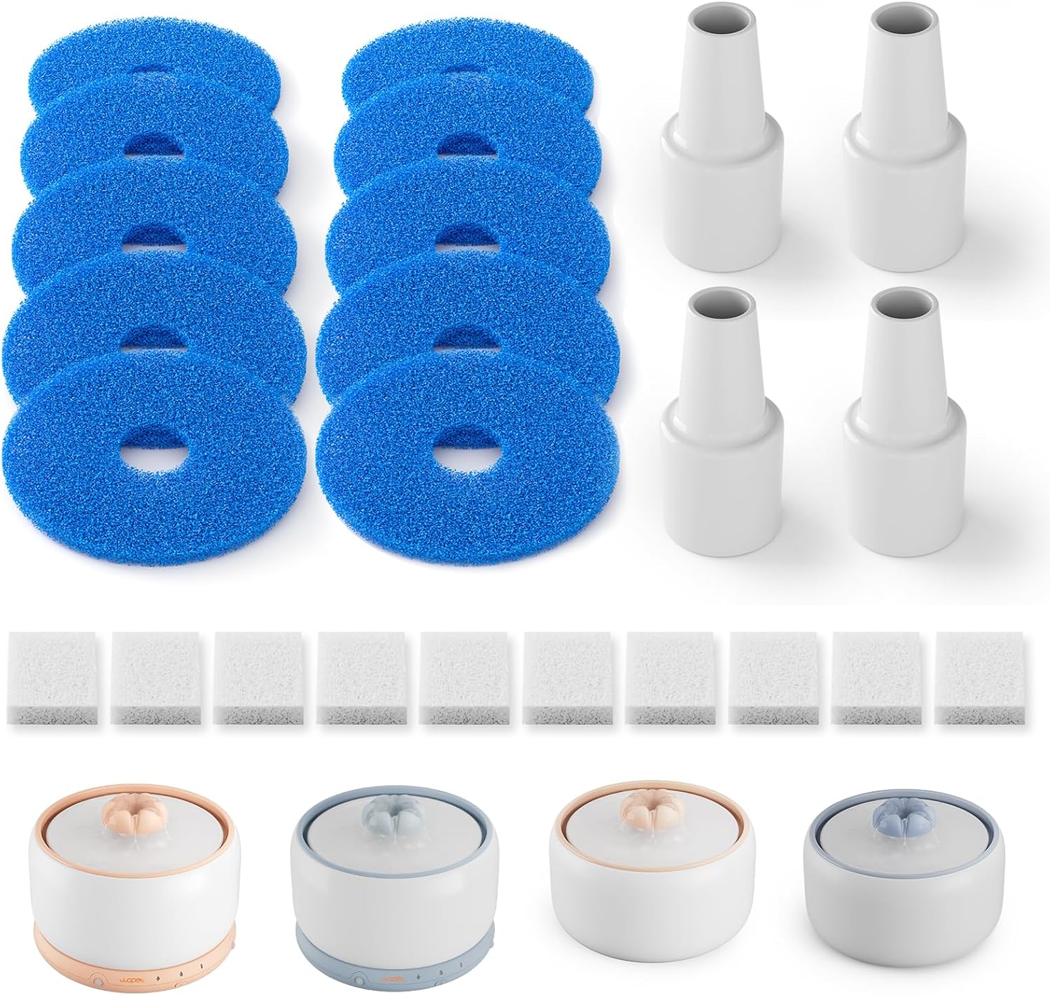 4 Columnar Core Filter & 10 Primary Filter Cotton & 10 Foam Fiter for W03 & W03 Lite Ceramic Cat Fountain - Image 1