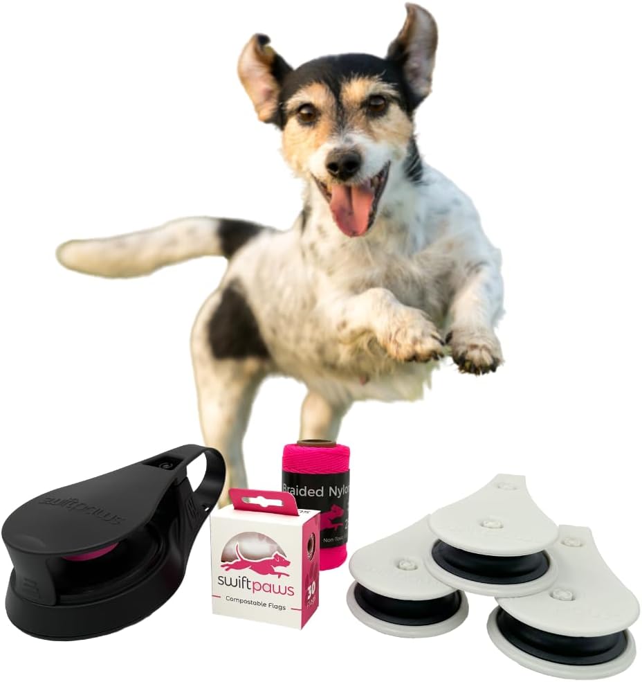 51VKb-jMc2L._AC_SL1500_.jpg Swift Paws - Chase! - App-Control Dog Toy - Capture the Flag Lure Course - Interactive Dog Enrichment Toy - Image 1