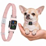 Teacup Bark Collar for Small Dogs 2-15lbs - No Shock Humane Anti Barking Collar with Vibration & Beep - Ultra Light Tiny Dog Bark Collar for Toy Breeds, IP67 Waterproof, Magnetic Rechargeable (Pink)
