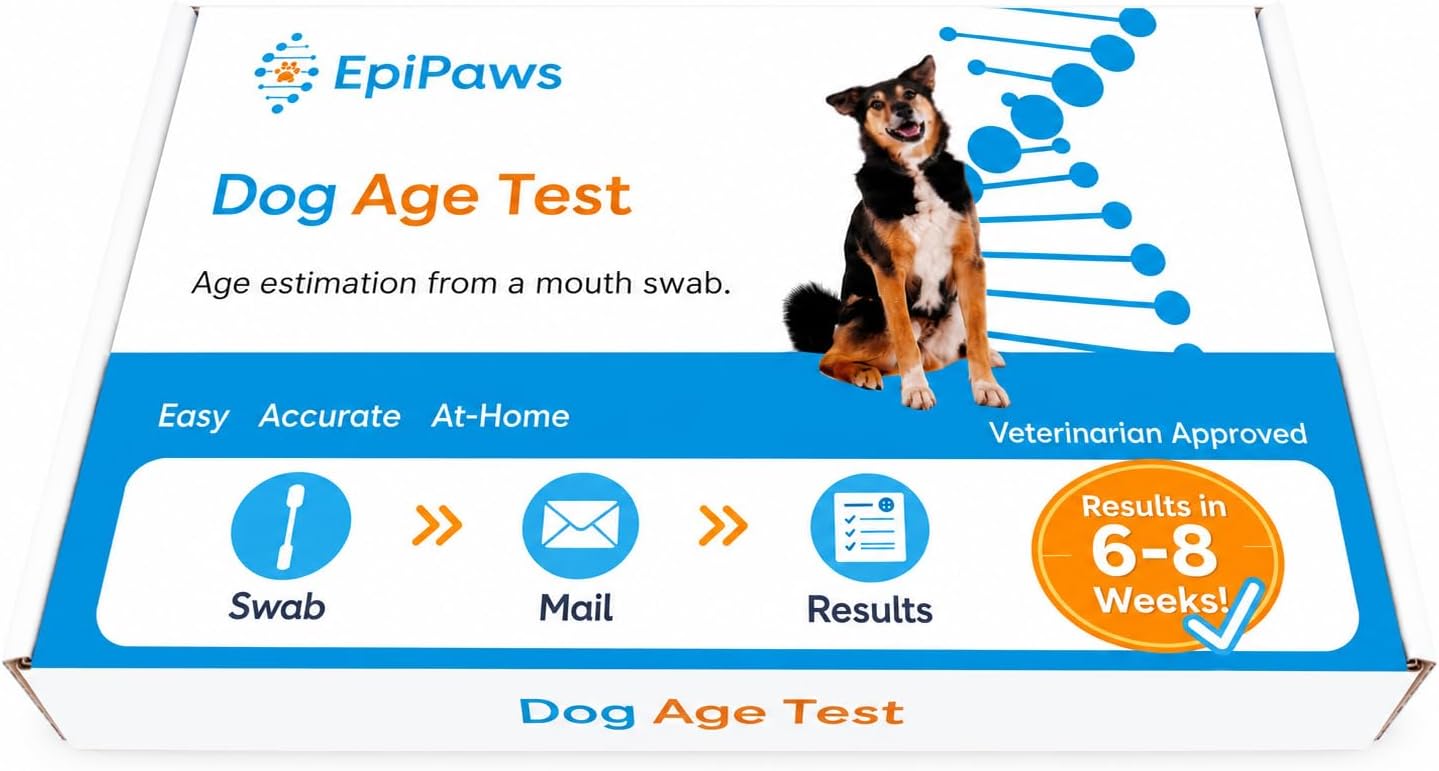 61u-5xhfz0L._AC_SL1500_.jpg EpiPaws Dog Age Test - At-Home DNA Methylation Test to Estimate Dog’s Age - Image 1