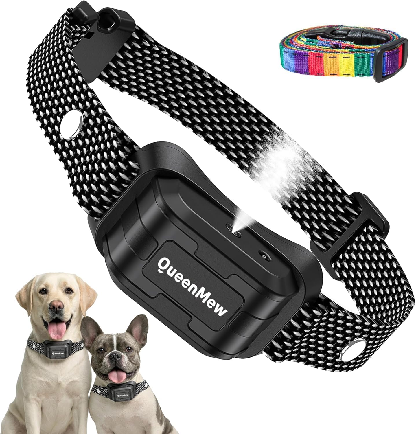 Version 1.0.0 Citronella Dog Bark Collar for Large Medium Small Dogs, No Shock Bark Collar with 3 Adjustable Sensitivity & Spray Levels, Rechargeable Anti-Bark Collars with 2 Collar Straps, Black - Image 1