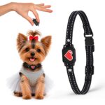 Bark Collar for Small Dogs 5-15 lbs with Magnetic Charging – No Shock, 3 Beep & Vibration Modes, 5 Sensitivity Levels – Humane Stop Anti-Barking Device – Dog Training Bark Collar (Black/Red Heart)
