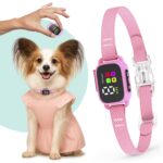 Tiny Bark Collar for Small Dogs 5-15 lbs and Puppies - No Shock Anti Barking Collar - Rechargeable Smart Collar for Dog Training with 7 Sensitivity Levels and 3 Beep&Vibration Modes (Pure Pink)