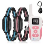 2-in-1 Bark Collar & Shock Collar for Dogs, 3300Ft Dog Training Collar with Remote 2 Pack - Anti Bark/Beep/Vibration/Shock 4 Modes, IP67 Smart Dog E Collar with 5 Adjustable Sensitivity for All Breeds