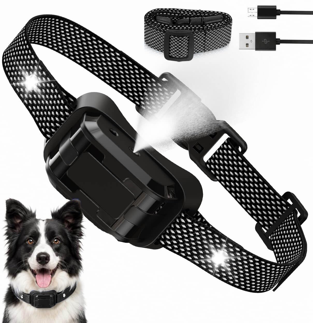 Version 1.0.0 Citronella Bark Collar for Dogs, 3 Spray & 3 Sensitivity, No Spray Refil | Anti Barking Training Collar, IP67 Waterproof, Rechargeable Anti-Bark Collar, for S/M/L Citronella Dog Collar, 2 Straps,Black - Image 1