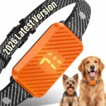 Smart Bark Collar for Large Medium Small Dogs, Rechargeable No-Bark Collar, Stop Barking Collar, 2026 Upgraded Dog Bark Collar with 3 Modes, 7 Sensitivity, Neon Orange