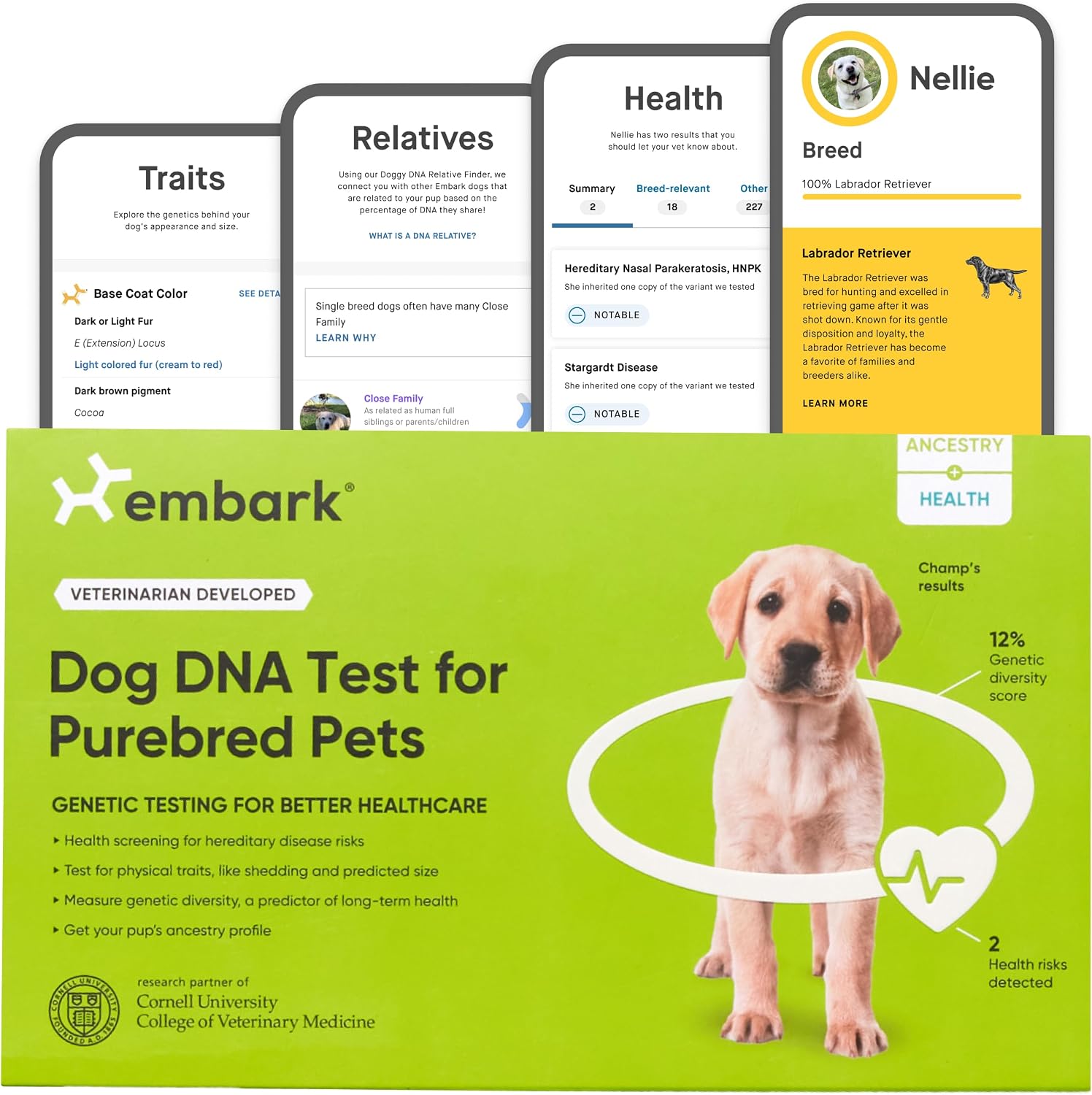 81FVzjAXd1L._AC_SL1500_.jpg Embark Purebred Dog DNA Test - 270+ Genetic Health Conditions, 55 Physical Traits, Coefficient of - Image 1