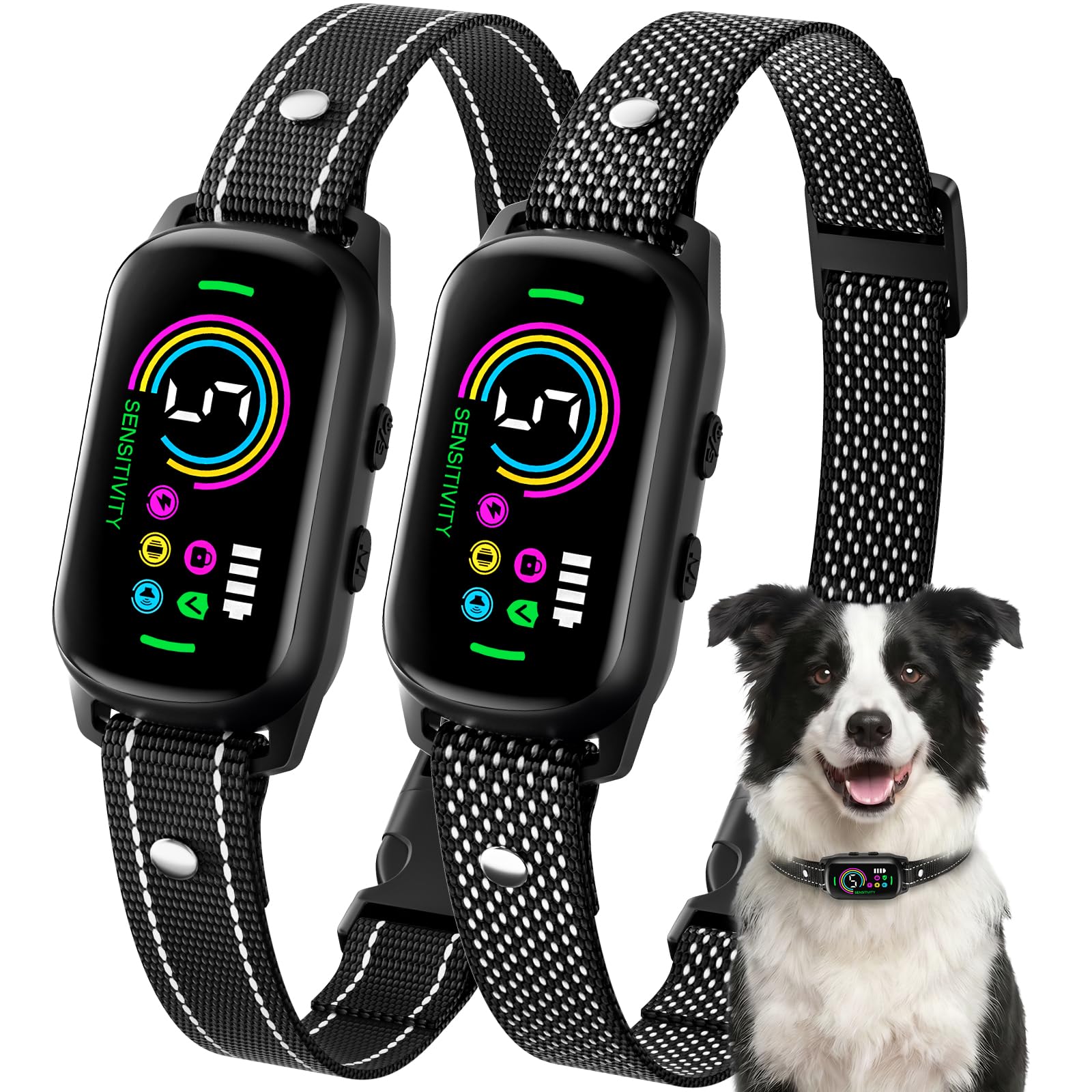 Version 1.0.0 2 Pack Bark Collar for Small Medium Large Dogs with 5 Modes Training Collar | Rechargeable Smart Anti Barking Collar 5 Adjustable Sensitivity Levels - Image 1