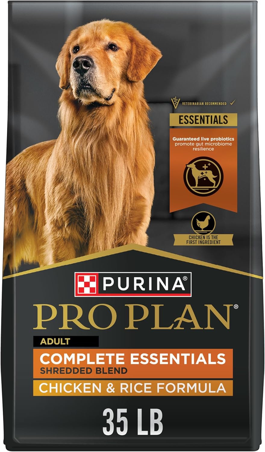 81UaJzjkUVL._AC_SL1500_.jpg Purina Pro Plan Complete Essentials Chicken & Rice Dry Dog Food, 35 lb Bag - Image 1