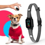 Bark Collar for Small Dogs 8-40 Ibs - No Shock Anti Barking Collar with Al Chip - 3 Modes & 5 Sensitivity Levels - Waterproof, Rechargeable, Magnetic Charging - Humane, Effective Training (Black)