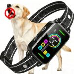 Bark Collar for Large Medium Small Dogs - Smart AI 1S Stop Barking, Anti Barking Device & Dog Training Collar with Beep, Vibration | IP67 Waterproof 8-Level Sensitivity -Jet Black