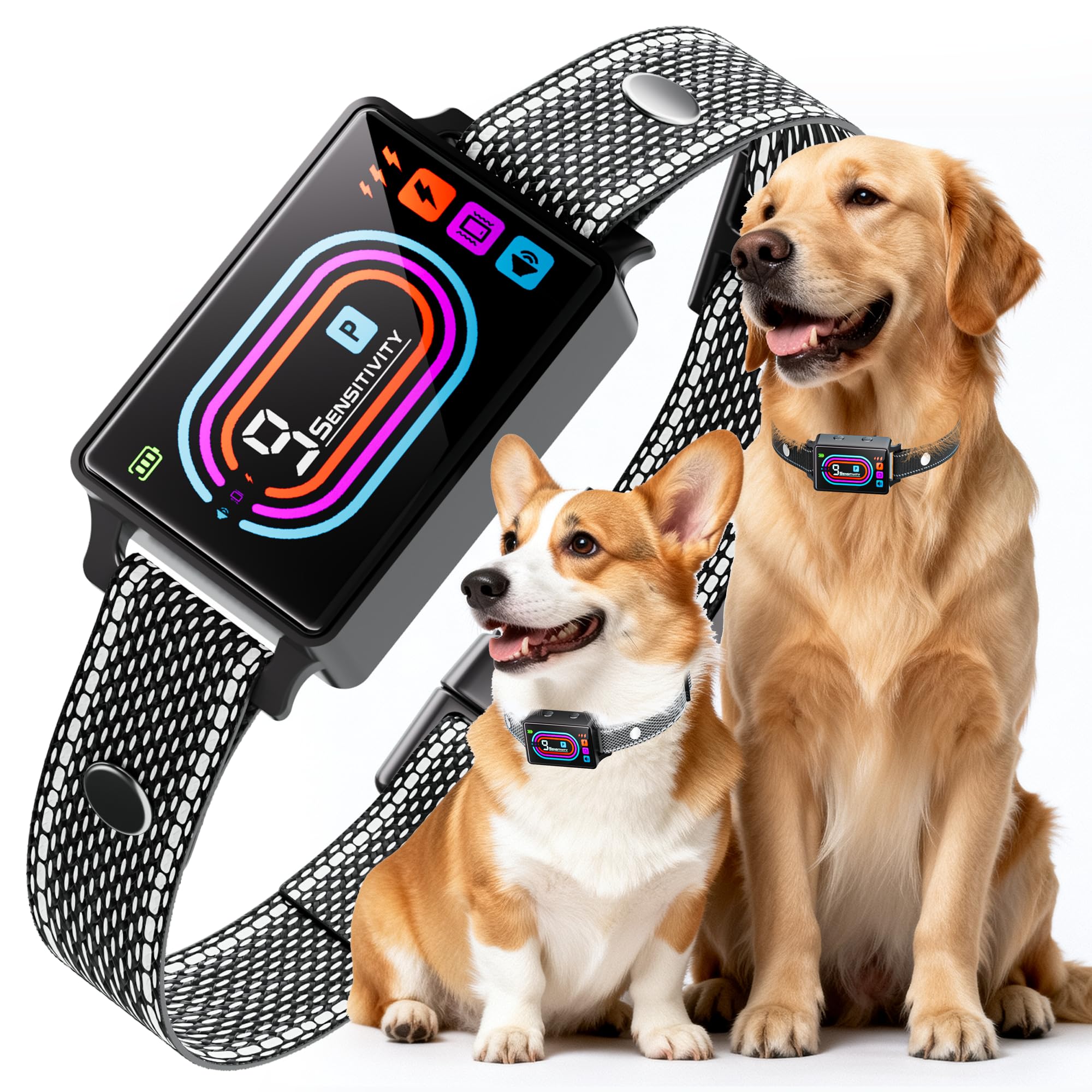 Version 1.0.0 Dog Bark Collar, Smart Anti Bark Training Collar with Beep, Vibration & Safe Static, 9 Sensitivity Levels, 5 Training Modes, Rechargeable, IPX7 Waterproof for Small, Medium & Large Dogs - Image 1