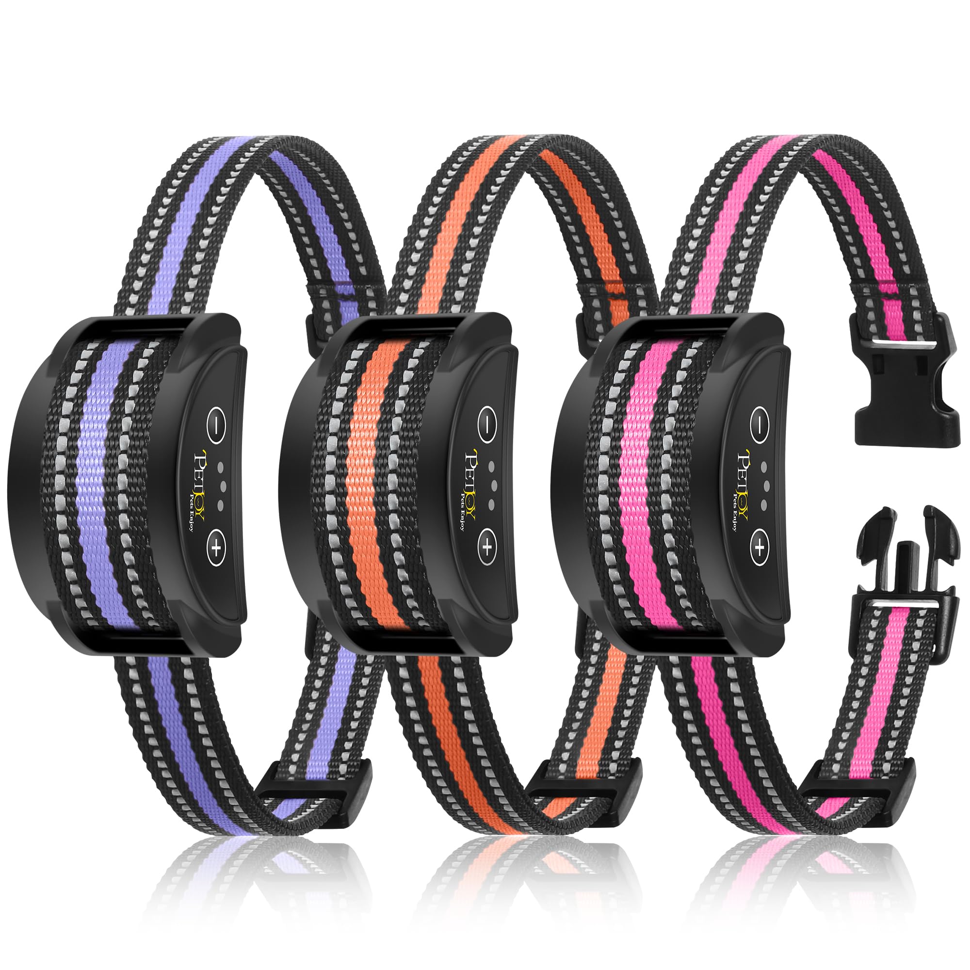 Version 1.0.0 PetJoy Anti Bark Collar 3 Pack, 5 Adjustable Sensitivity Levels Barking Collars, Smart Automatic Bark Collar with 7-Stage Escalating Beep-to-Shock Correction - Image 1
