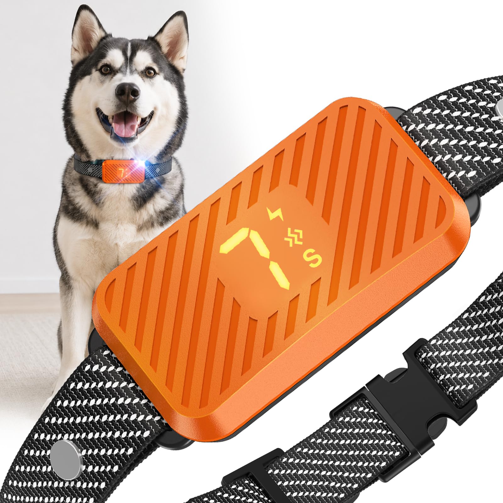Version 1.0.0 Smart Bark Collar for Large Medium Small Dogs, Rechargeable No-Bark Collar, Stop Barking Collar, 2026 Upgraded Dog Bark Collar with 3 Modes, 7 Sensitivity, Neon Orange - Image 1