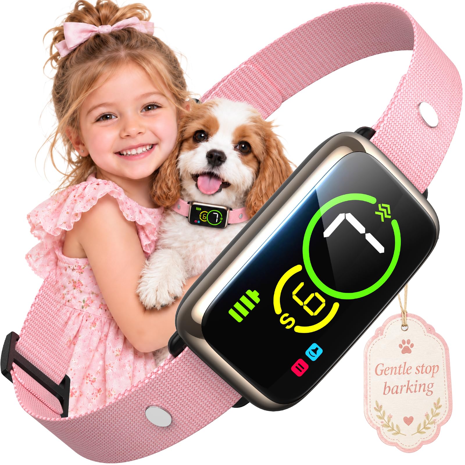 Version 1.0.0 Smart Dog Bark Collar, AI Smart Detection Anti Barking Collar with Beep & Vibration Training Modes, 7 Sensitivity Levels, Humane No Bark Collar for Small Medium Large Dogs, IP67 Waterproof - Image 1