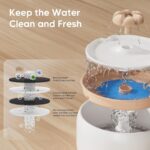 WOPET W03 Cordless Ceramic Cat Water Fountain, 3L/101oz Premium Cat Water Dispenser with 5000mAh Rechargeable Battery - Image 9