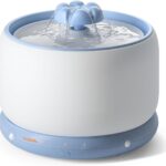 [Blue] WOpet W03 Ceramic Wireless Cat Water Fountain with 5000mAh Rechargeable Battery