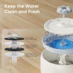 [Blue] WOpet W03 Ceramic Wireless Cat Water Fountain with 5000mAh Rechargeable Battery - Image 6