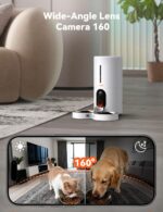 [White] WOPET HV10DP Heritage View Automatic Cat Feeder for Two Cats with Camera - Image 6