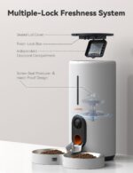 [White] WOPET HV10DP Heritage View Automatic Cat Feeder for Two Cats with Camera - Image 2