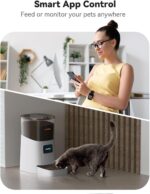 WOPET F07 6L Automatic Cat Feeder, WiFi Automatic Dog Feeder with APP Control for Remote Feeding - Image 2