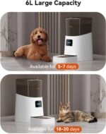 WOPET F07 6L Automatic Cat Feeder, WiFi Automatic Dog Feeder with APP Control for Remote Feeding - Image 4